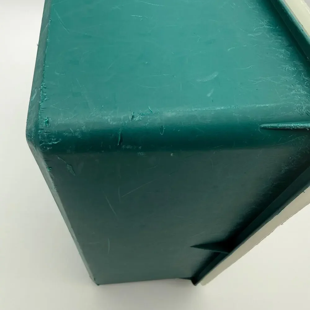 Vintage Tupperware Green Square Storage Keeper 166 Container Clear Lid Retro